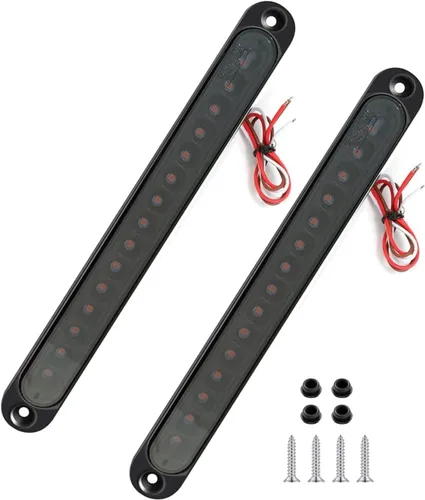 Vista 8 de Luz trasera de freno de remolque de 15 LED, luces traseras de barra LED, tira de freno impermeable, tira de freno, luz roja para barcos marinos