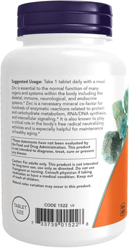 Vista 3 de Producto con 250 tabletas Now Foods de Zinc de 0.0018 oz. Gluconato, 1