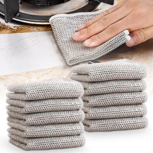 Vista 10 de Pousbo Trapos multiusos para lavar platos de alambre de alta calidad, limpiadores de alambre de metal de alta calidad, trapos para lavar platos