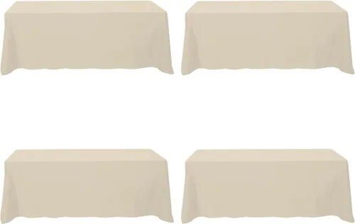 Vista 40 de BRILLMAX - Manteles para mesa rectangular de 6 pies, tela de lino de poliéster, lavable, para boda, recepción, banquete, fiesta de cumpleaños, 60 x