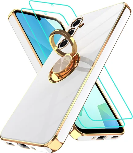 Vista 122 de Funda para Motorola Moto G 5G 2024: Funda Moto G Play 5G 2024 con 2 piezas de protectores de pantalla, soporte de anillo de rotación de 360°