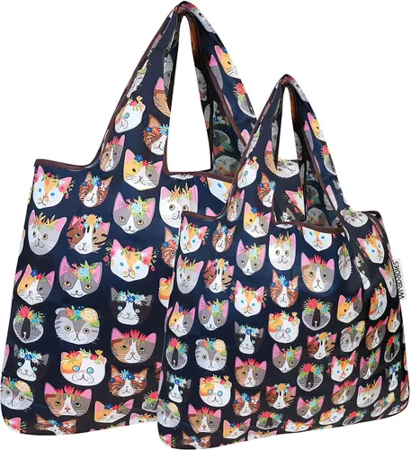 Vista 39 de allydrew Large Foldable Tote Nylon Reusable Grocery Bags