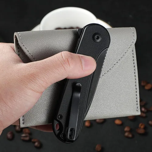 Vista 4 de CIVIVI Elementum II - Navaja de bolsillo plegable, hoja de acero Nitro-V de 2.96 pulgadas, mango G10, cuchillo utilitario con clip de bolsillo Negro