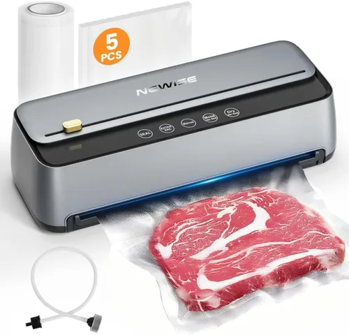 Vista 9 de Newise Máquina selladora al vacío de 85 Kpa, regalos de cocina de Navidad, 10 en 1, ahorrador de alimentos completamente automático con mango