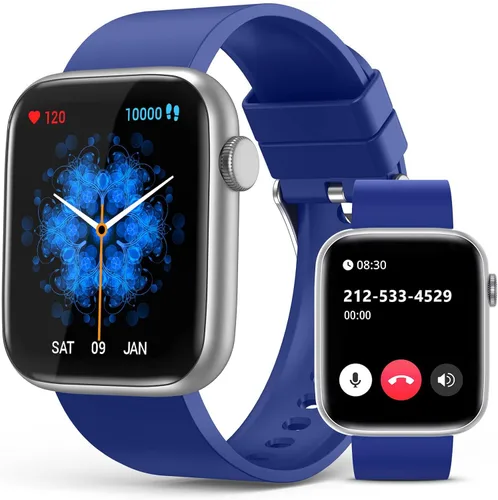 Vista 8 de EarlySincere Relojes inteligentes para hombres y mujeres, presión arterial, pantalla táctil completa HD de 1.9 pulgadas, monitor de actividad física