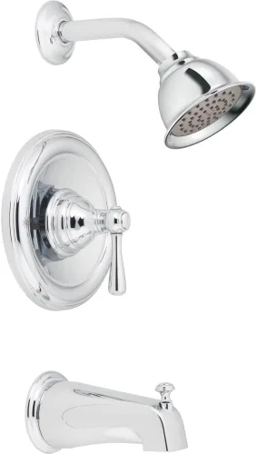 Vista 4 de Moen T2113BN Kingsley Posi-Temp Kit de molduras para bañera y ducha requiere válvula, níquel cepillado cepillado níquel