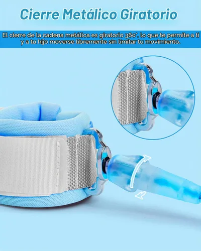 Vista 6 de Dr.meter Correa para niños pequeños, reflectante, antipérdida, con llave y Azul