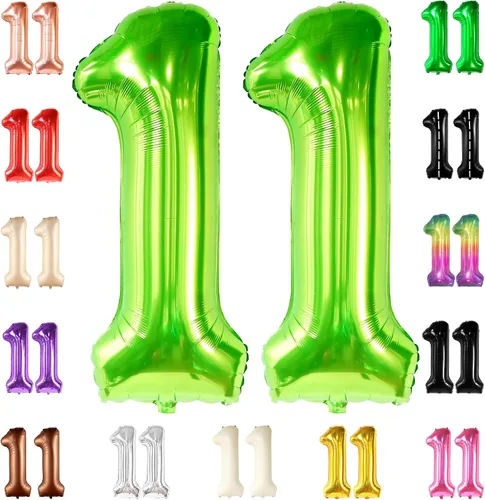 Vista 16 de KatchOn, Globo negro gigante del número 11 de 40 pulgadas, globos negros 11 para decoraciones de cumpleaños de 11 años para niños, globos negros