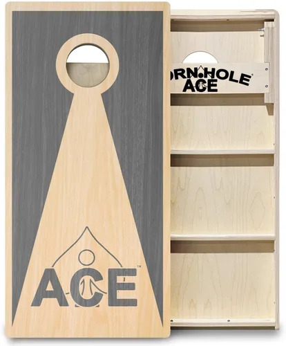 Vista 17 de CornholeAce ACE PRO Tablas de cornhole profesionales de triángulo inverso – ¡sin rebote! Patas anchas triples, madera contrachapada de abedul