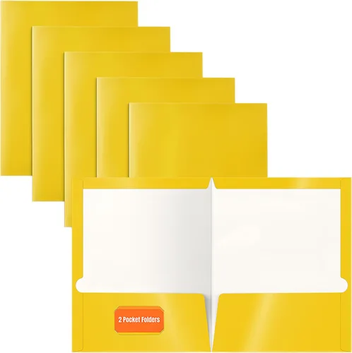 Vista 14 de Better Office Products Carpetas de papel laminado brillante con 2 bolsillos, colores surtidos, tamaño carta, caja de 25 carpetas de colores surtidos