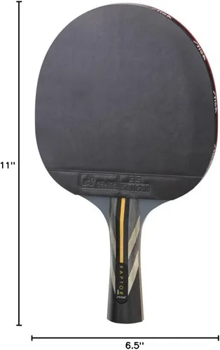 Vista 7 de STIGA Pro Carbon + Raptor Performance-Level Table Tennis Rackets with Carbon Technology for Tournament Play - 7-ply Blade with Flared Handles - 2mm