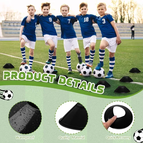 Vista 3 de 12 piezas mini conos de fútbol para deporte agilidad disco conos de fútbol entrenamiento para ejercicios de agilidad deportes fútbol fútbol