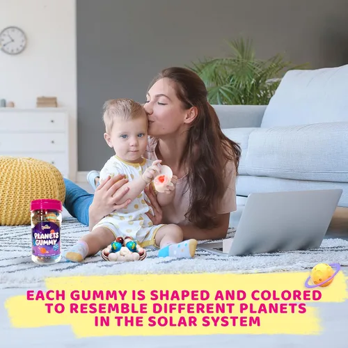 Vista 6 de Apexy Mixed Planets - Dulces Gomosos con Centro Líquido Afrutado Sin Grasa, Divertidos y Deliciosos Dulces Temáticos del Espacio Ideales