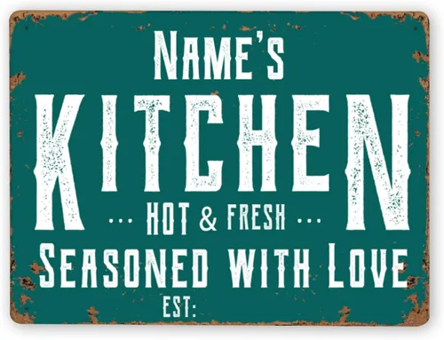 Vista 13 de Letreros de cocina personalizados personalizados para cocina, decoración de pared, letreros de metal para restaurante de mostrador, bar en casa