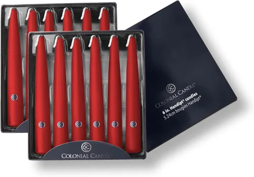Vista 24 de Colonial Candle Handipt Collection - Vela cónica sin perfume, color blanco, 6 pulgadas, paquete de 12, hasta 4 horas de combustión