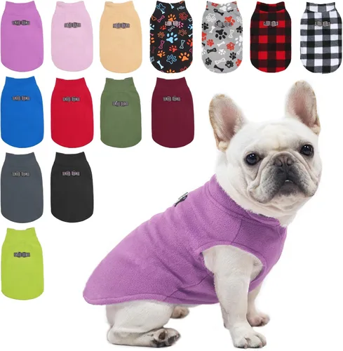 Vista 32 de BEAUTYZOO Chaleco de vellón para perros pequeños, de invierno y clima frío, con anillo en D, con anillo en D para correa, resistente al viento, rojo