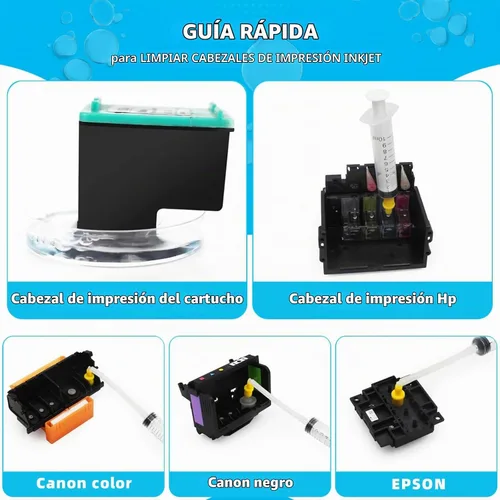 Vista 5 de Spaceink Kit de limpieza de cabezal de impresión 6.8 fl oz para impresora E pson, kit de limpieza de impresora para HP, kit de limpieza de cabezal