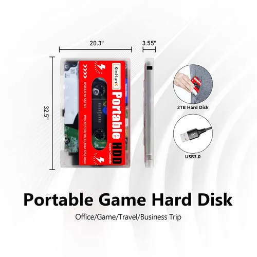 Vista 5 de Bearway 2T Super Console External Hard Drive, 120,000+ Classic Games, Plug&Play Portable HDD game console, Batocera Gaming System, Includes