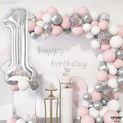 Vista 1334 de KatchOn Globo negro del número 1 de 40 pulgadas, globo de feliz cumpleaños Large Mylar Number One Balloon for 1st Birthday Decorations, Foil