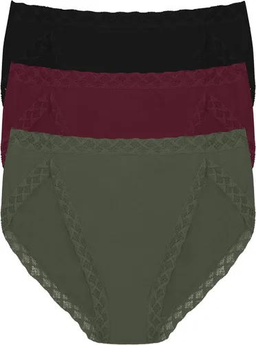 Vista 25 de Natori Paquete de 3 calzoncillos de corte francés Pima Bliss para mujer Negro/Café/Blanco