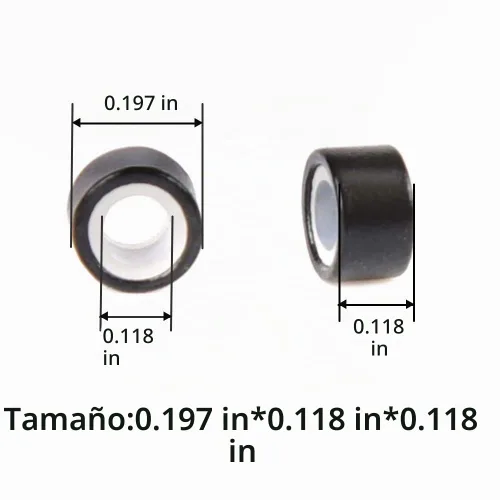 Vista 3 de 1000 anillos de microeslabones de silicona de alta calidad, cuentas forradas de 0.197 in para extensiones de cabello con punta I