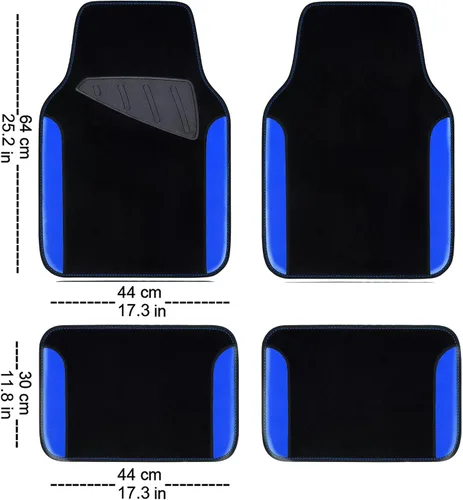 Vista 4 de CAR PASS Fundas de asiento de malla de aire 3D para automóvil, juegos completos con esponja de 5 mm, 4 piezas de alfombrillas de piso para automóvil