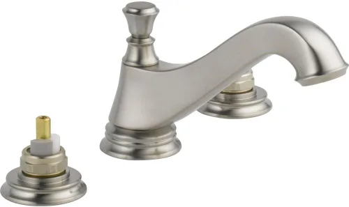 Vista 3 de Delta Faucet 3595LF-CZMPU-LHP Cassidy - Baño generalizado de dos manijas de arco bajo con drenaje desplegable de metal y sin asas, bronce champán