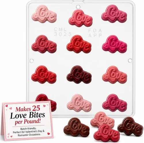 Vista 7 de Love Bite - Molde de caramelo de chocolate para el día de San Valentín 3025, 12 cavidades, 1.5 x 2 pulgadas Día de San Valentín, Boda
