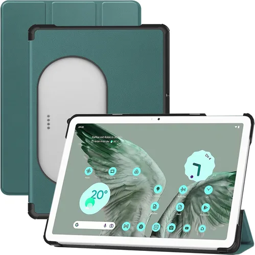 Vista 8 de NINKI Funda para tablet Google Pixel – Cuero, policarbonato duro a prueba de golpes + carcasa trasera de piel sintética, funda ligera con soporte