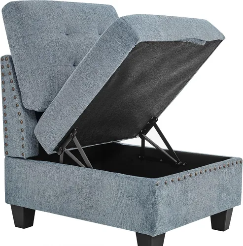 Vista 3 de ECLYL Sofá modular reversible para sala de estar, conjunto de muebles seccionales, sofá cama en forma de L, sofá de sala de estar con asientos