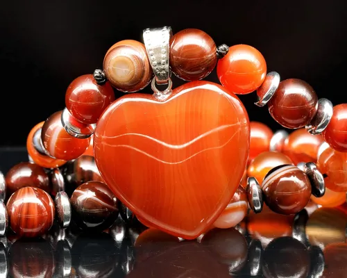 Vista 95 de Colgante de corazón de aventurina natural, Collar de cuentas de aventurina genuina, Collar de piedra verde, Collar de piedras preciosas, Cuentas