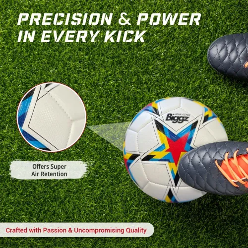 Vista 5 de Biggz Molde de alta tecnología Starz Balón de fútbol tamaño 5 con bomba de mano