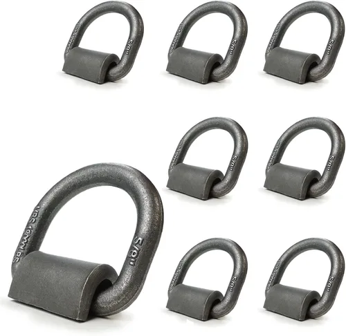Vista 12 de Anclaje de anillo en D soldado de 1/2 pulgada, 12000 libras, forjado para camión remolque, paquete de 12