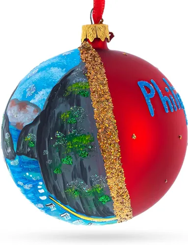 Vista 2 de Bola de cristal de Filipinas Adorno de Navidad 4 pulgadas