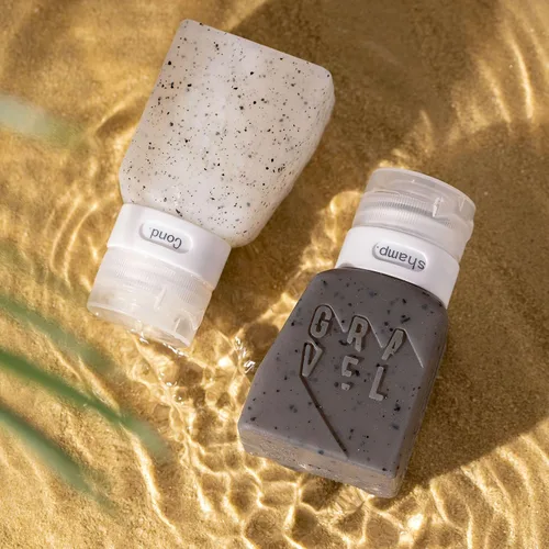 Vista 4 de Gravel Botellas de viaje de silicona para artículos de tocador, 3 onzas (paquete de 2), a prueba de fugas, sin BPA, botellas de viaje aprobadas por