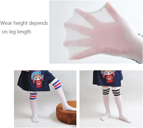 Vista 3 de Calcetines de tubo hasta la rodilla para niños, niñas, bebés, niños pequeños y niños, 3,4 pares