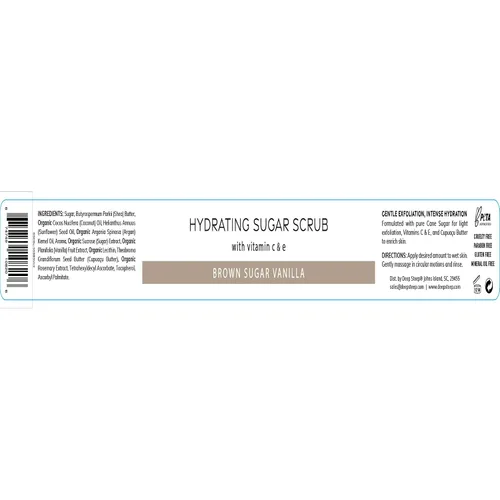 Vista 2 de Deep Steep Exfoliante de azúcar, vainilla de azúcar morena, 8 onzas, exfoliante corporal con aceite de coco orgánico, manteca de karité y aceite