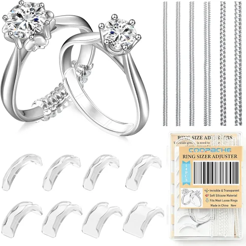 Vista 8 de Coopache Medidores de anillos para anillos sueltos Ajustador de tamaño de Transparente