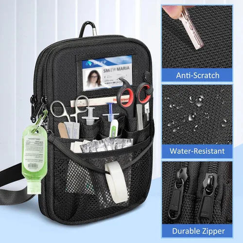 Vista 4 de Riñonera para Enfermera con Soporte para Cinta, SITHON Riñonera de Cinturón con Bolsillo de Equipo Médico de Múltiples Compartimentos Bolsa