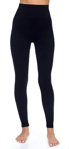 Vista 3 de AEKO Leggings gruesos de yoga para mujer, mezcla de algodón suave, cintura alta, con compresión de control de abdomen