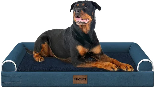 Vista 80 de NANUYA - Cama ortopédica para perros de tamaño mediano/grande, lavable: Camas con almohada para perros de tamaño mediano/grande, sofá de espuma