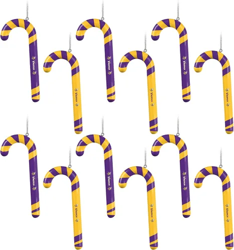 Vista 7 de NFL Team Logo 12 Pack Candy Cane Ornament Set