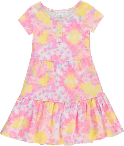 Vista 3 de BTween Conjunto de 3 piezas de vestido de verano para niñas, vestidos casuales de manga corta con rayas y estampado floral