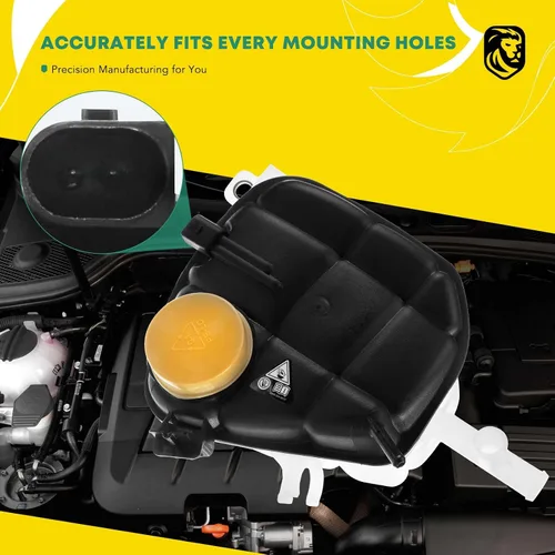 Vista 7 de YHTAUTO Depósito de expansión de depósito de desbordamiento de recuperación de refrigerante del motor sin tapa y sensor presurizados