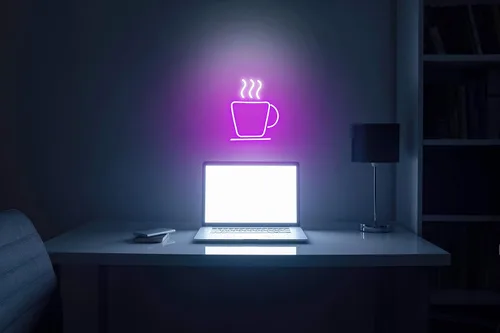 Vista 5 de ADVPRO Taza de café Tienda Flex Silicona LED Letrero de neón azul y rojo st16s33-fnu0041-br
