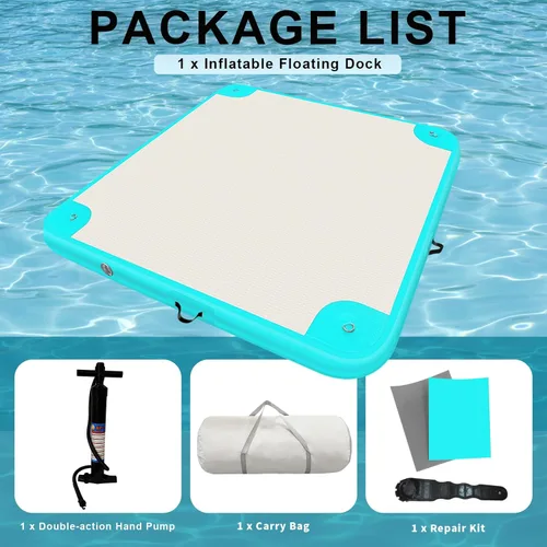 Vista 6 de Inflatable Floating Dock Platform Floating Island Raft Water Mat Swim Raft with None-Slip Surface for Pool Beach Ocean