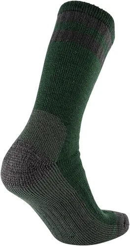 Vista 6 de CEREBRO Calcetines de lana merino para hombre, calcetines acolchados a media pantorrilla, que absorben la humedad, calcetines de senderismo