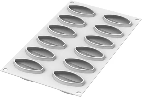 Vista 3 de Silikomart "Cacao 30" Silicone Mold with 12 Cavities, Each 2.63 x 1.45 x 1.02" High