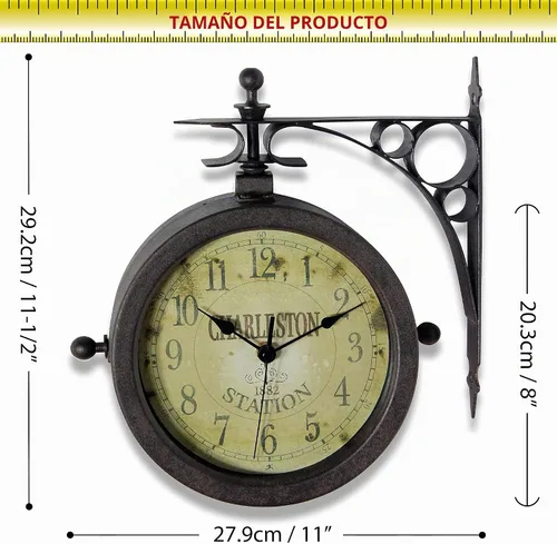 Vista 5 de [Usado] Reloj de doble cara al aire libre del termómetro de la novedad del reloj echado