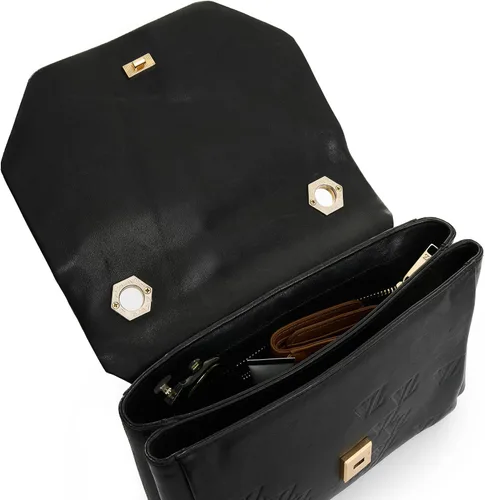Vista 6 de VELEZ Bolsos de cuero de grano completo para mujer, bolso bandolera de diseñador 01 Negro
